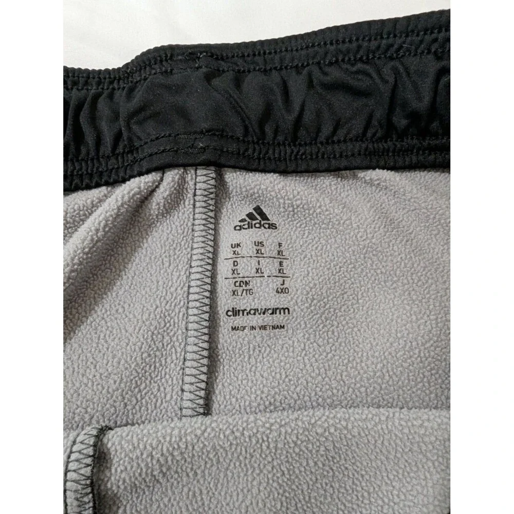 Adidas Climawarm Mens XL Gray Heather Fleece Track Pants Sweatpants 3-Stripe